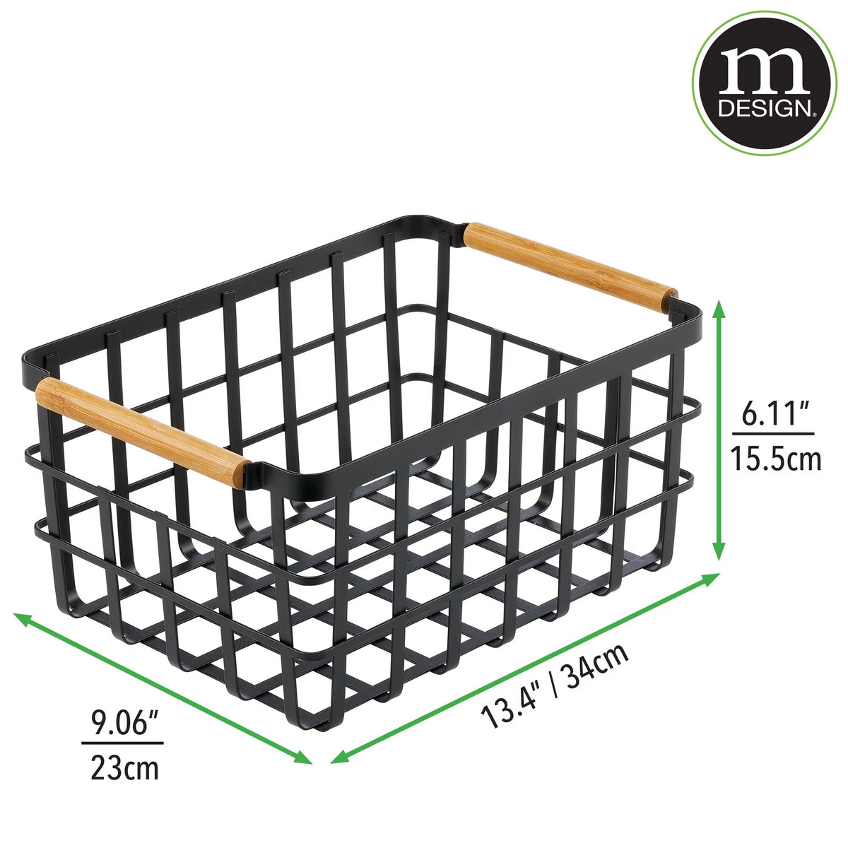 Metal Food Storage Basket 4 Pack Matte Black W729
