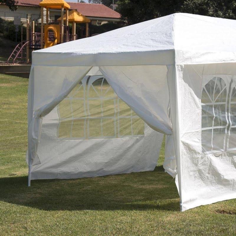 White Outdoor Gazebo Canopy Tent with Removable Walls S55412