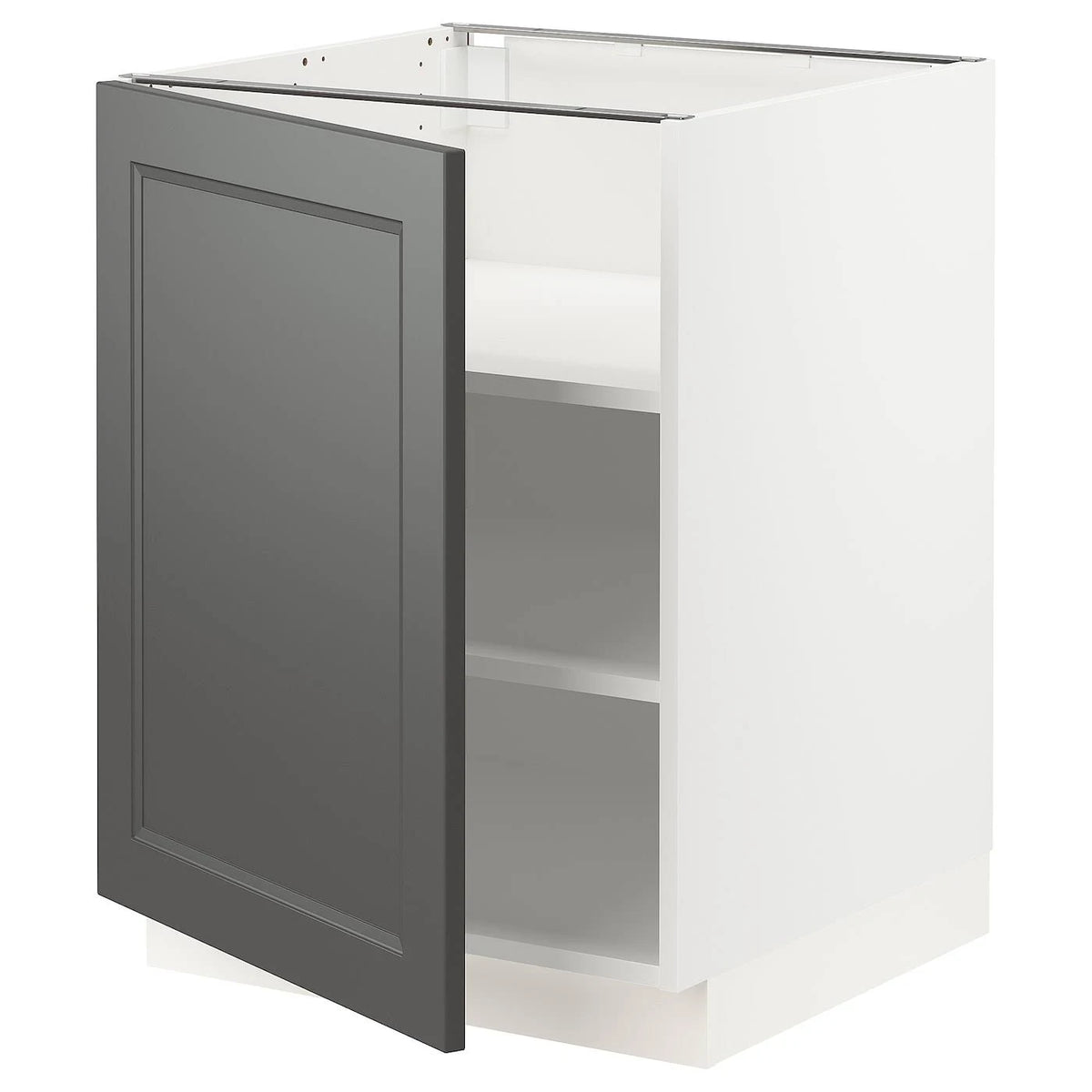 Base Cabinet with Shelves, White/Dark Gray, 24x24x30 G79382