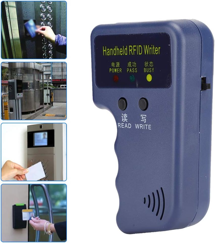 Handheld RFID Card Copier 125KHz ID Duplicator Reader Writer with 5Pcs Writable Keychain and 5Pcs Writable Card X6133