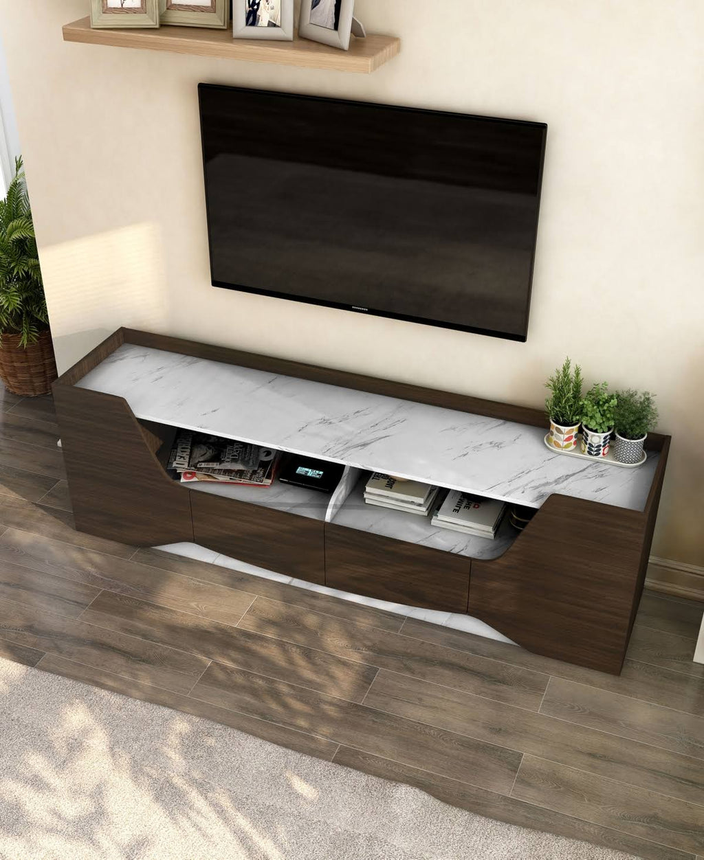 Wenge Brown Floating TV Stand L4363