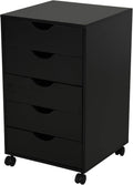 White 5 Drawer File Cabinet with Wheels A79113