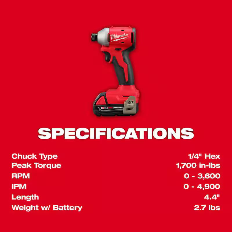 18V Lithium-Ion Brushless Cordless 4-Tool Combo Kit with 2-Batteries, Charger and Tool Bag I528