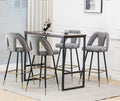 Velvet Upholstered Bar Stools with Back 30 inch Seat Height Set of 4 U190242