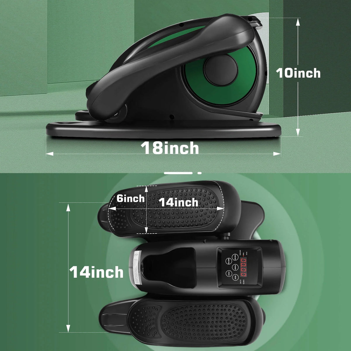 Under Desk Elliptical Pedal Exerciser with Remote & Data Monitor A725
