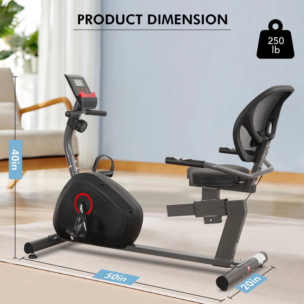 Recumbent Exercise Bike 8 Levels Quiet Z7102