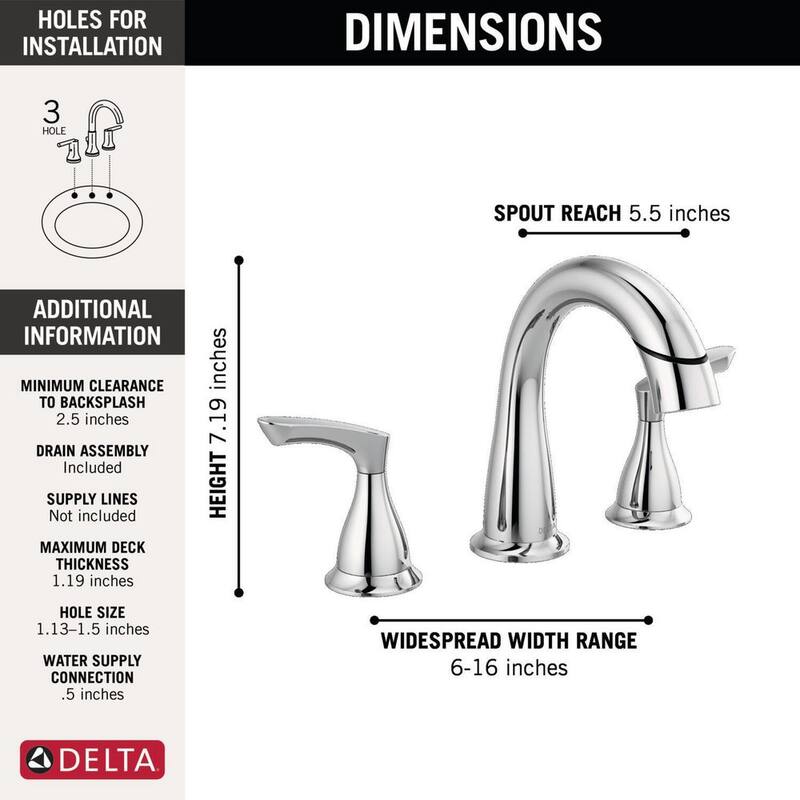8 in. Widespread 2-Handle Bathroom Faucet with Pull-Down Spout in Chrome C43660