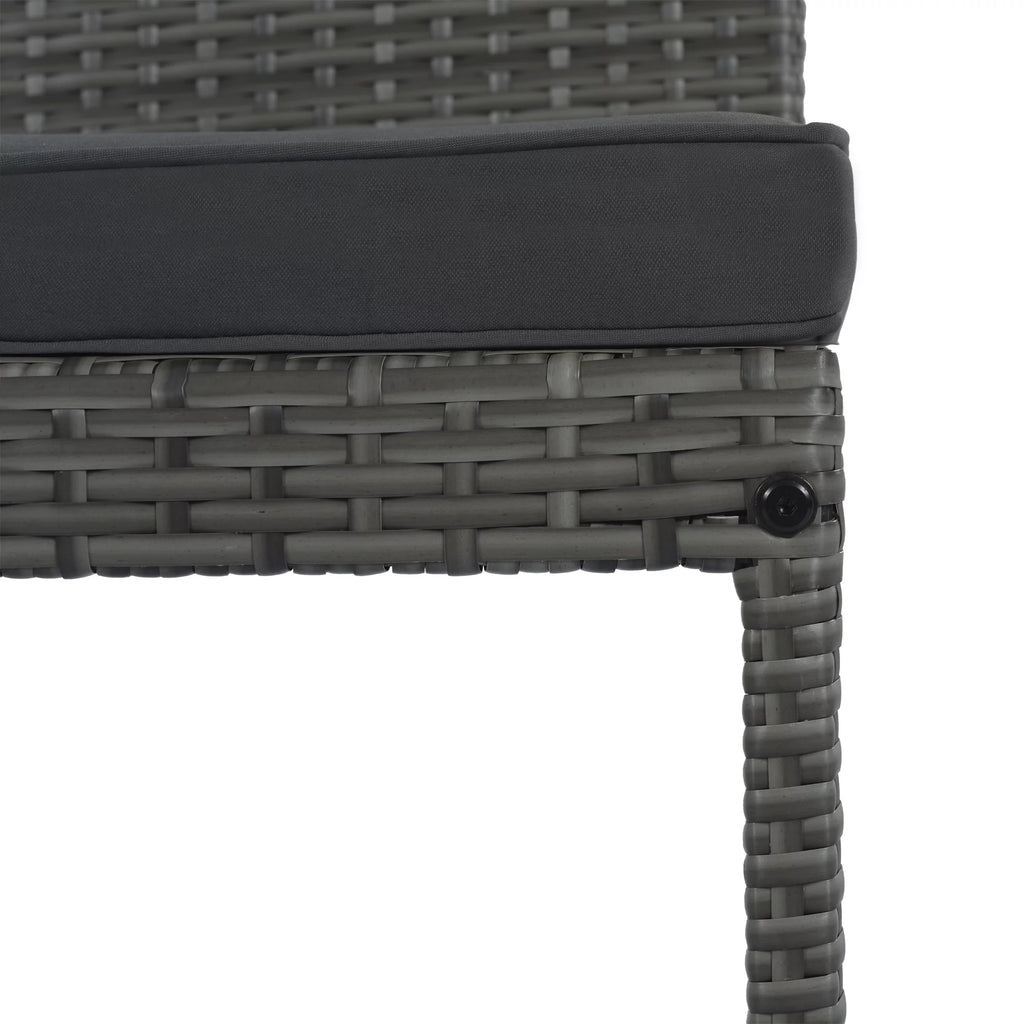 5 Pcs Gray Wicker Patio Bar Dining Table Set U8636