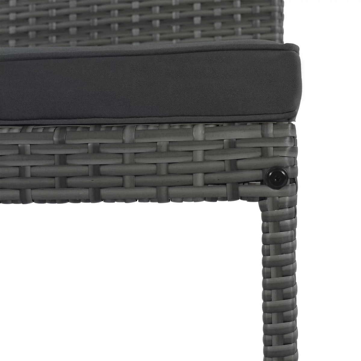 5 Pcs Gray Wicker Patio Bar Dining Table Set U8636
