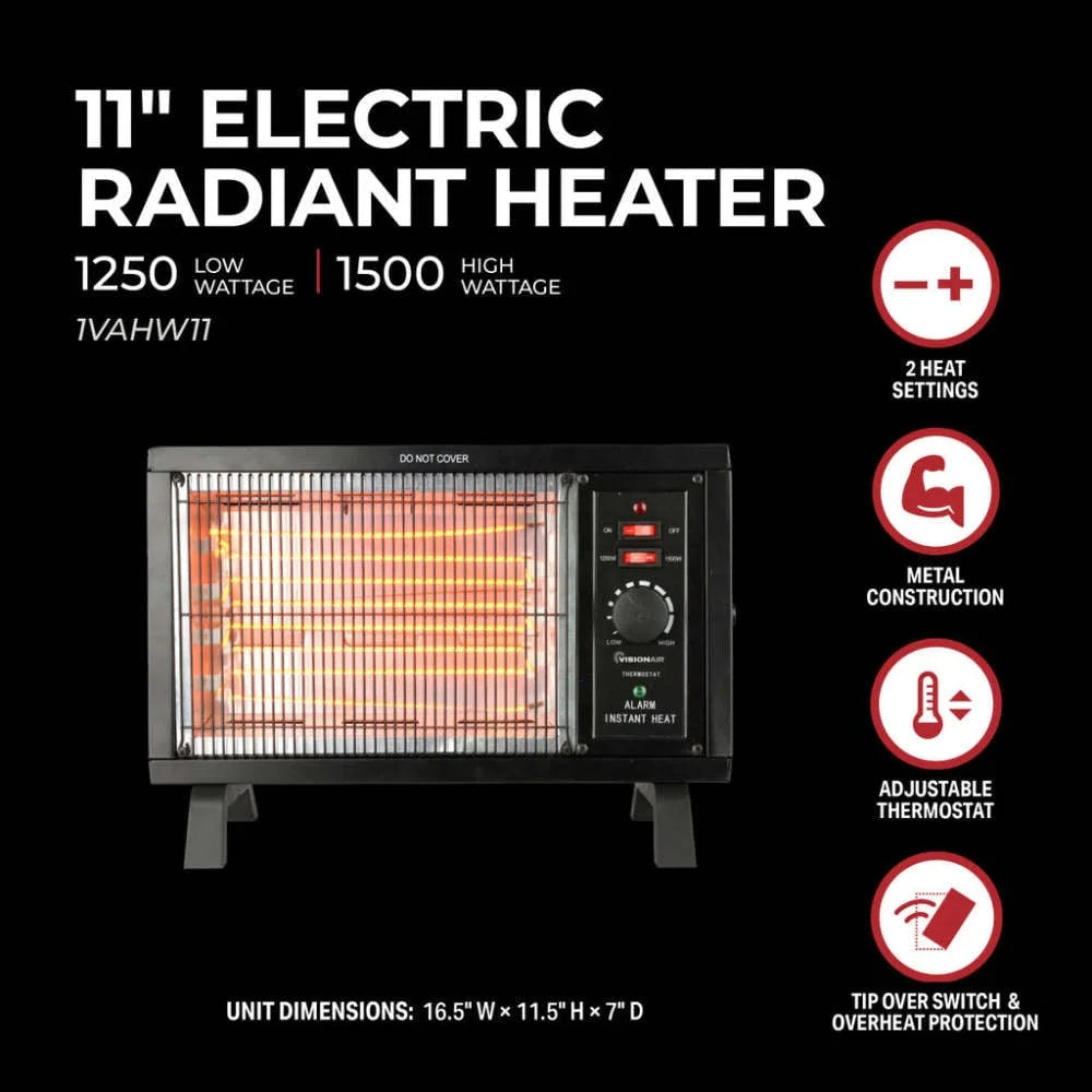 1500/1250 Watts 11 in. Radiant Heater X7347