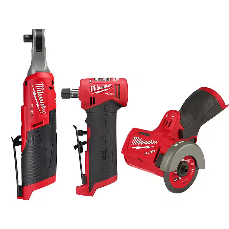 12V Lithium-Ion Brushless Cordless High Speed 3/8 in. Ratchet with 3 in. Cutoff Saw & 1/4 in. Die Grinder T662294