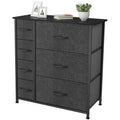 Black Grey 7 Drawer Dresser F41518