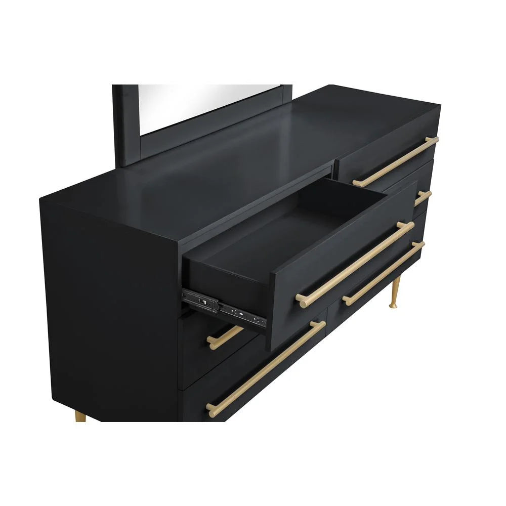 Black Dresser with Gold Accents R850