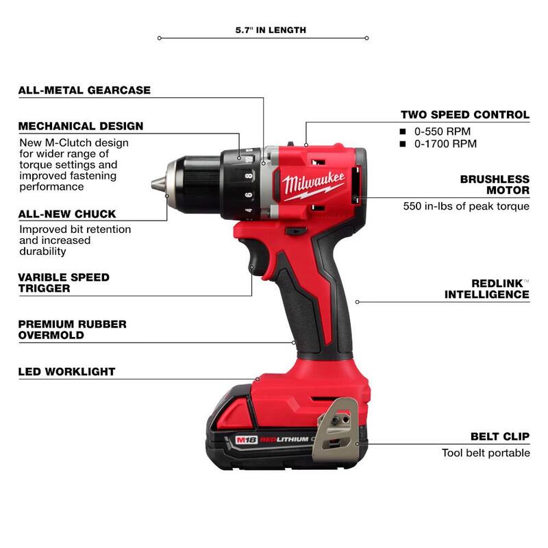 18V Lithium-Ion Brushless Cordless 4-Tool Combo Kit with 2-Batteries, Charger and Tool Bag I528