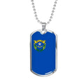 Stainless Steel or 18k Gold Dog Tag Necklace V834