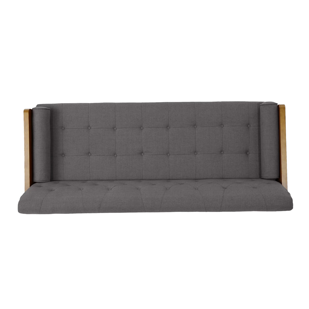 Grey Tufted Fabric Sofa U21672