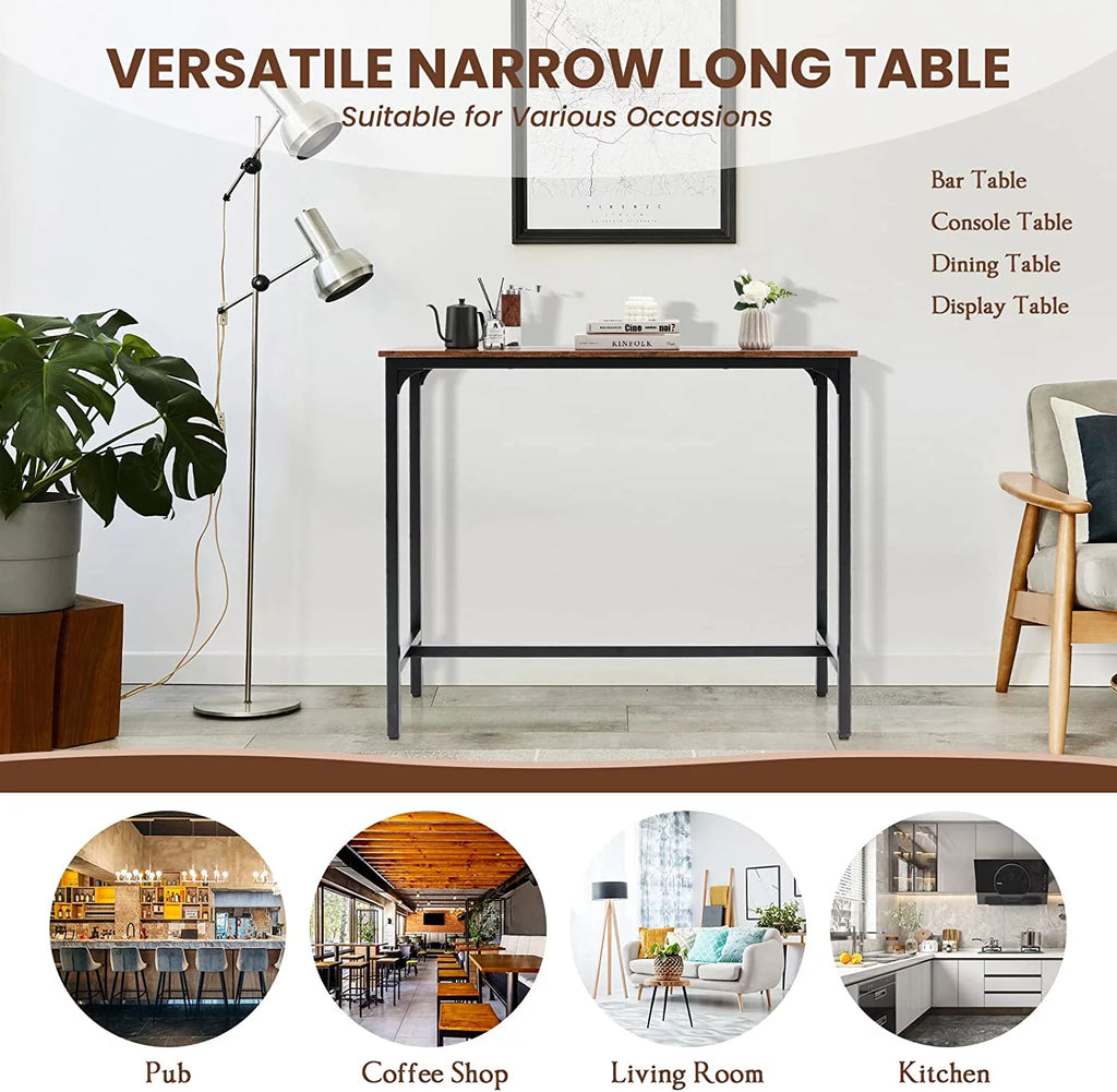 48" Narrow Rectangular Console Table with Steel Frame R70452