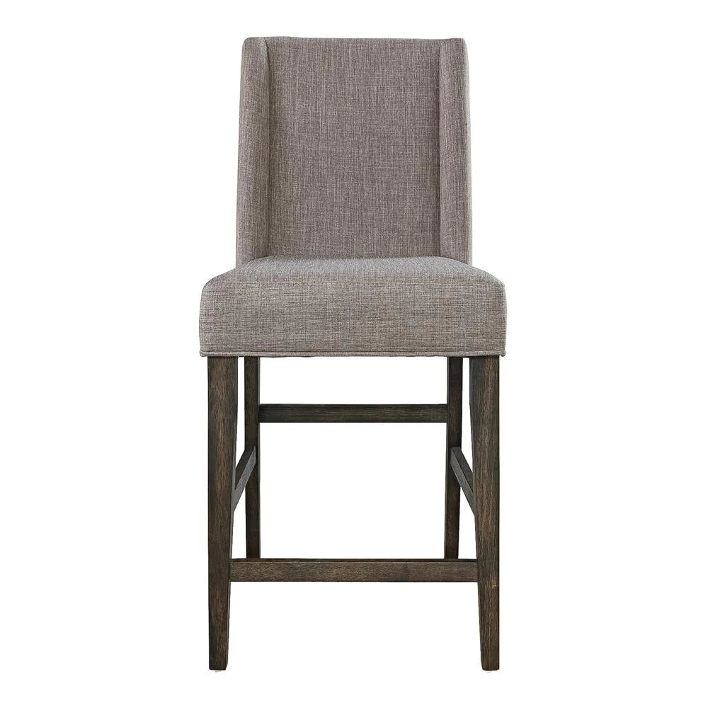 Upholstered Counter Chair Set of 2 Rustic Brown Q848423