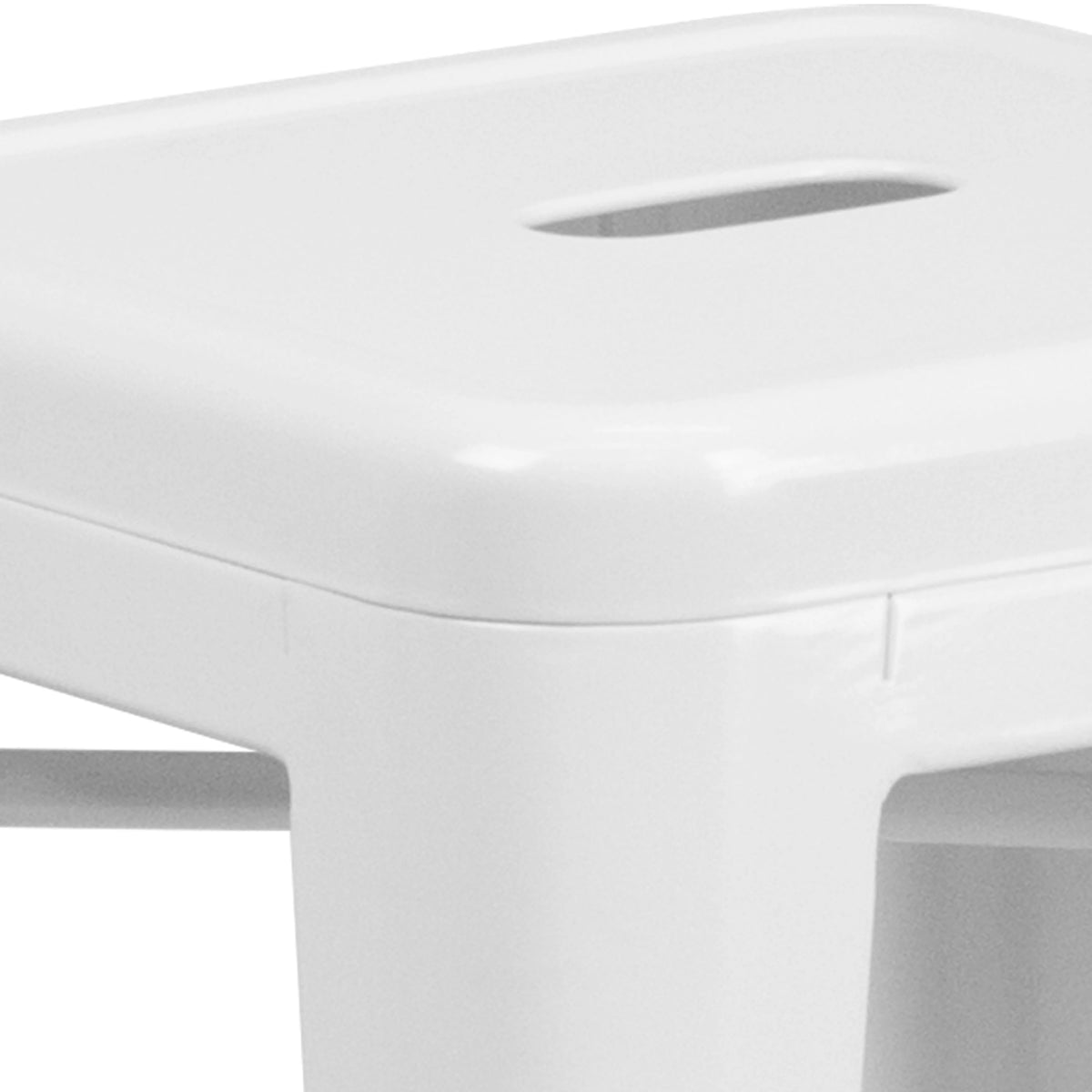 White 24" High Backless Metal Counter Height Stool B505694