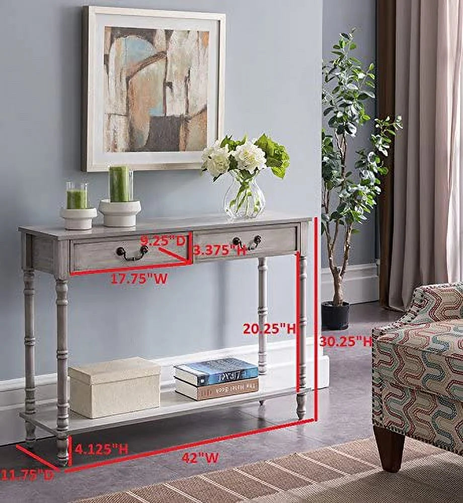 2 Drawer Wooden Console Sofa Table A560
