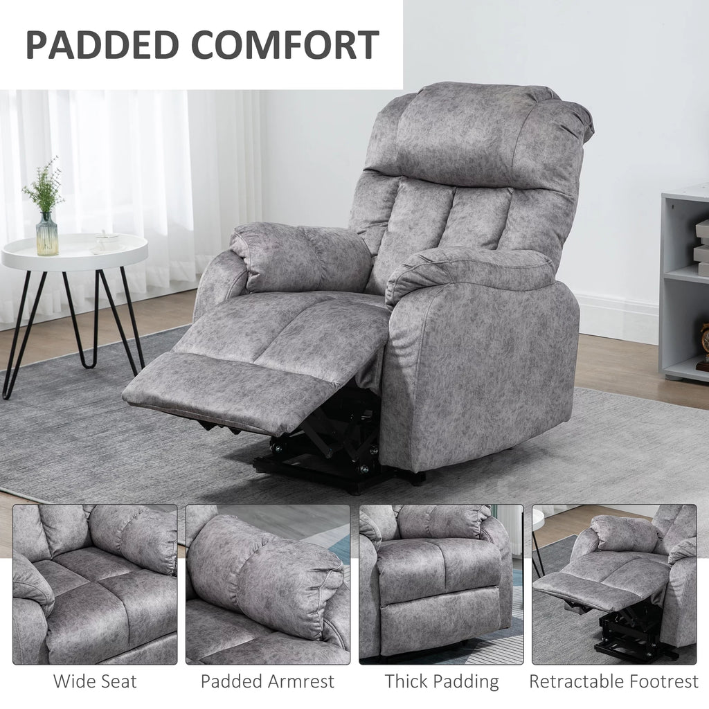 Grey Power Lift Recliner Chair with Remote Control L78592