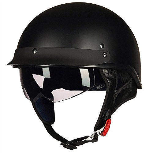 Half Helmet Motorcycle Open Face Sun Visor DOT Approved J2033