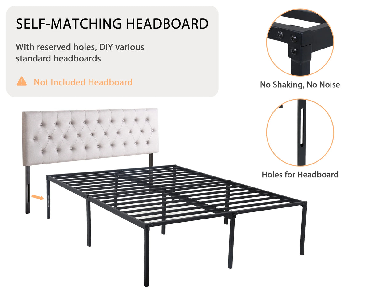 King Size 18 Inch Metal Platform Bed Frame S1726