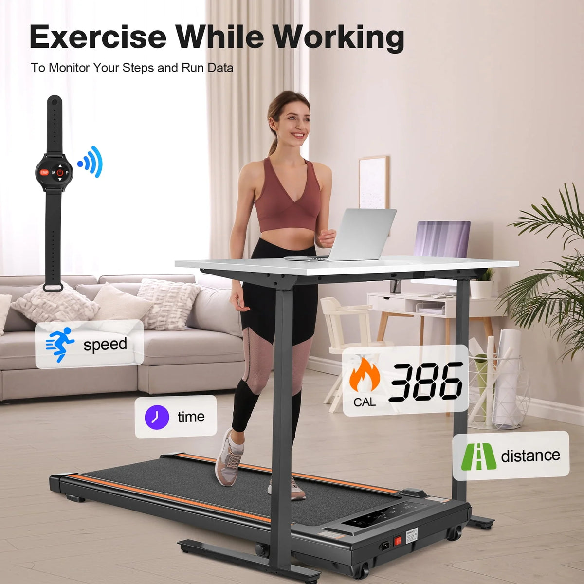 2.5HP Walking Pad Under Desk Treadmill with Remote Control S9494