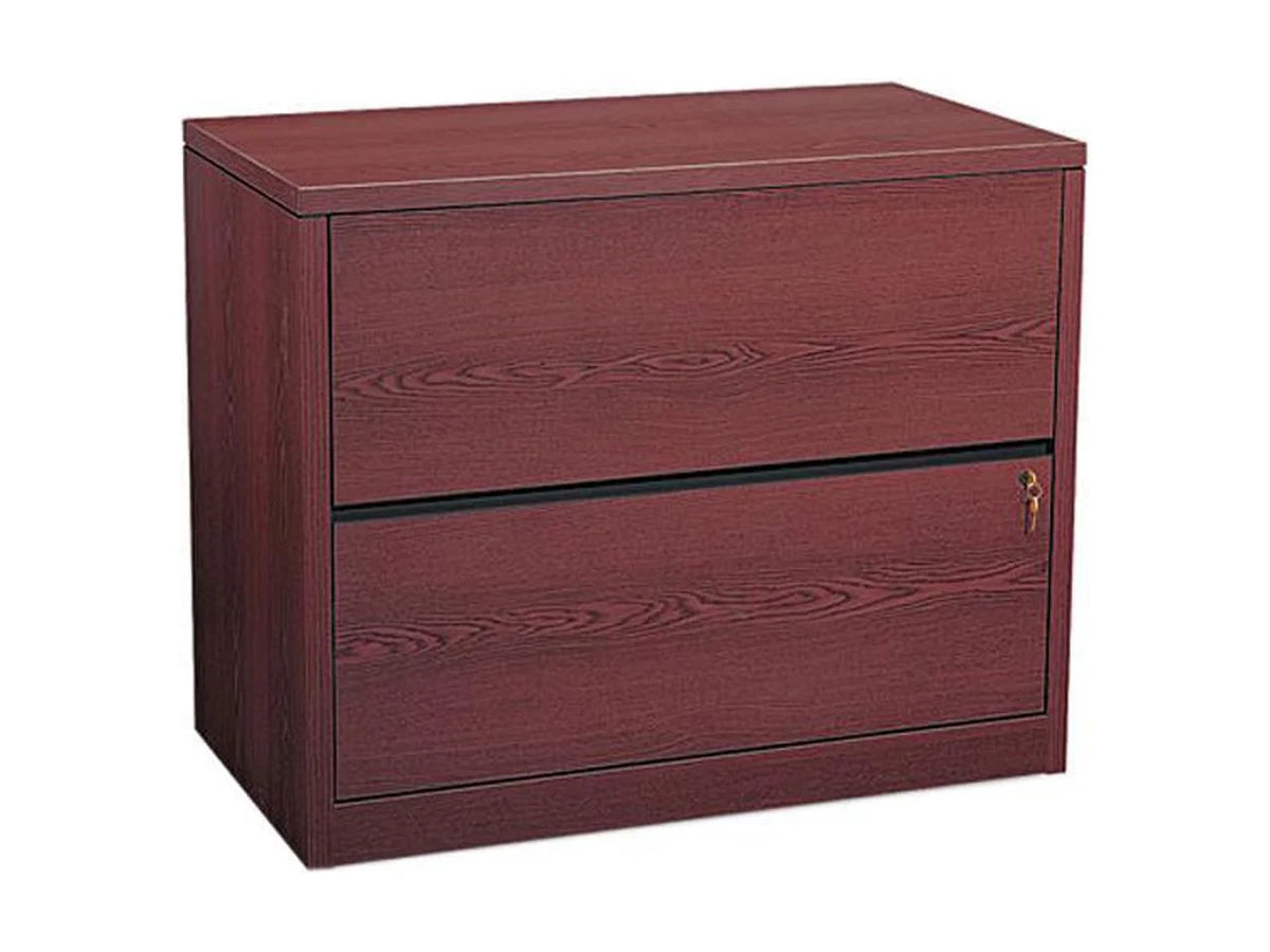 Brown 2 Drawer Lockable Filing Cabinet L614