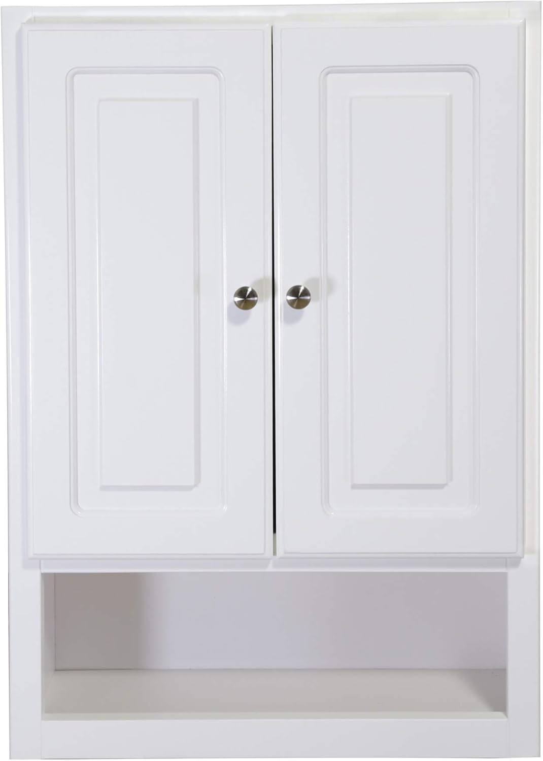 White 2-Door 1-Shelf Bathroom Wall Cabinet V6728