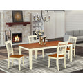 5 Piece Wood Dining Set with Slatted Chairs I259