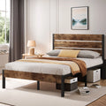 Queen Bed Frame with Wood Headboard and Footboard U36833