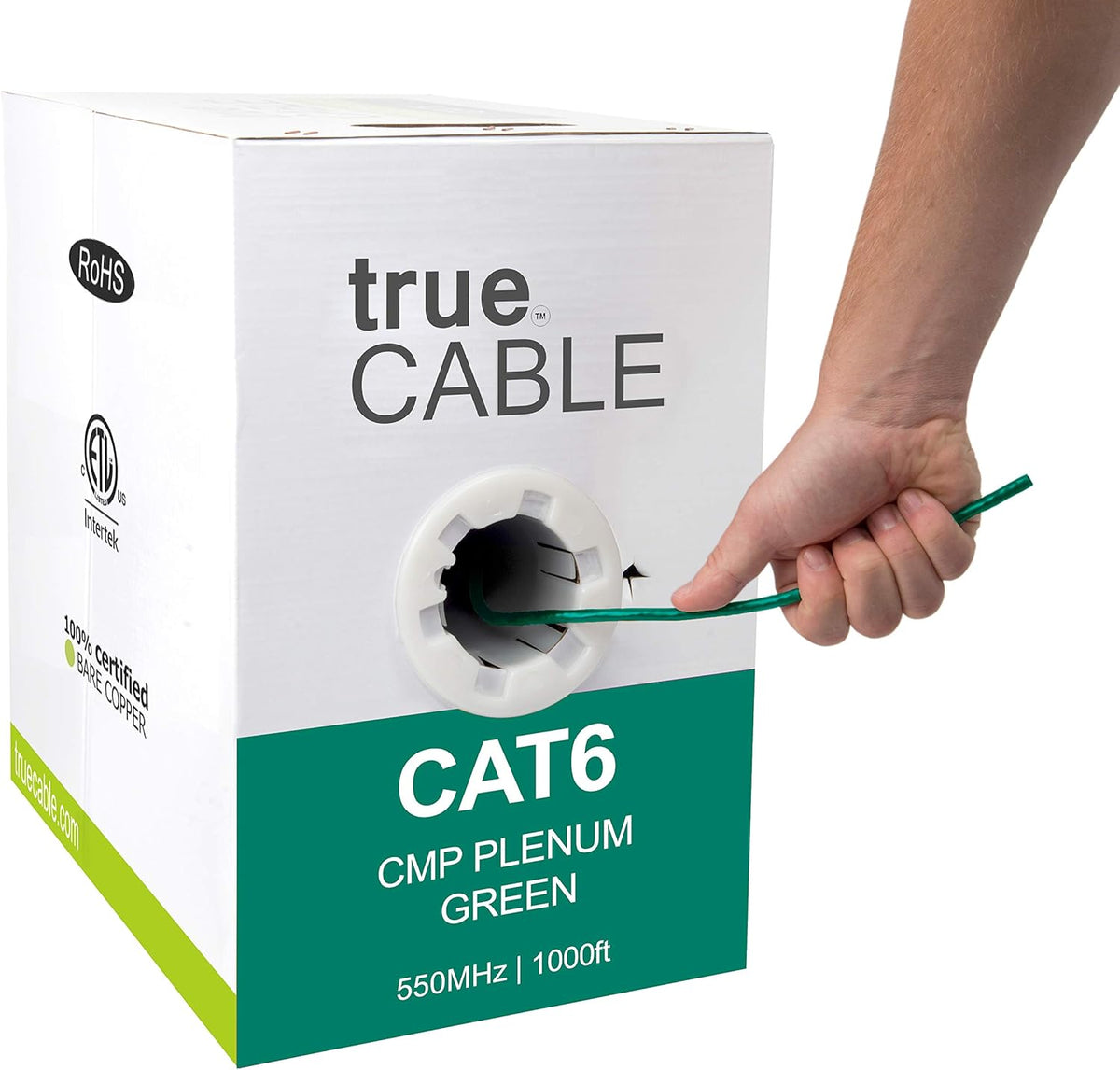 Cat6 Plenum 1000ft Red 23AWG Bare Copper UTP Ethernet Cable K987