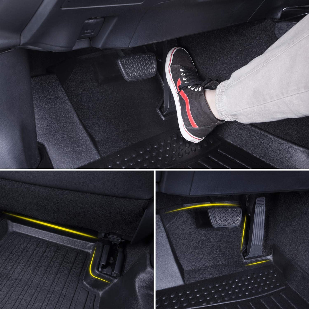 Black Floor Mats Liners Carpet Custom Fit H915684