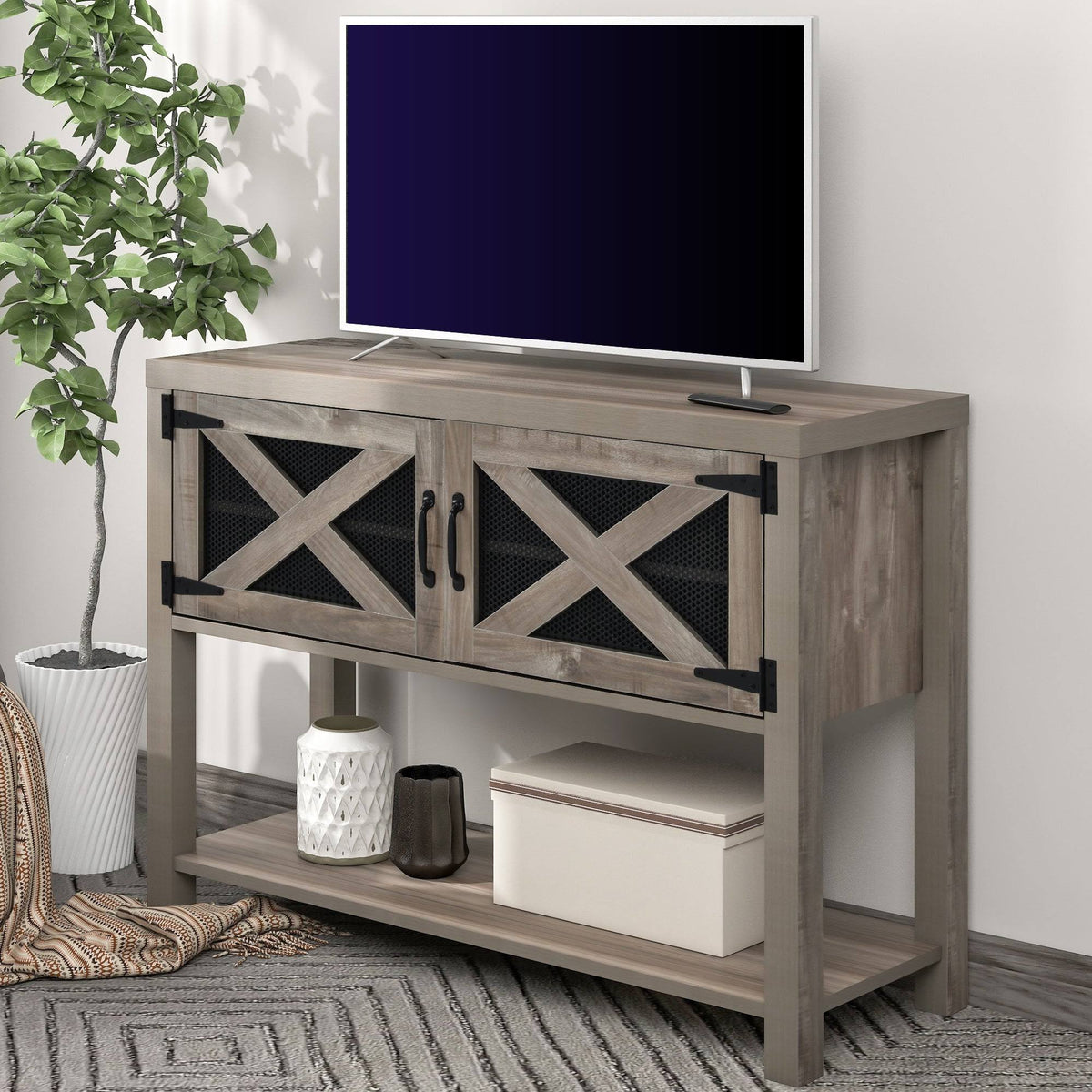 44x22 TV Stand Console with Storage and Shelf H294