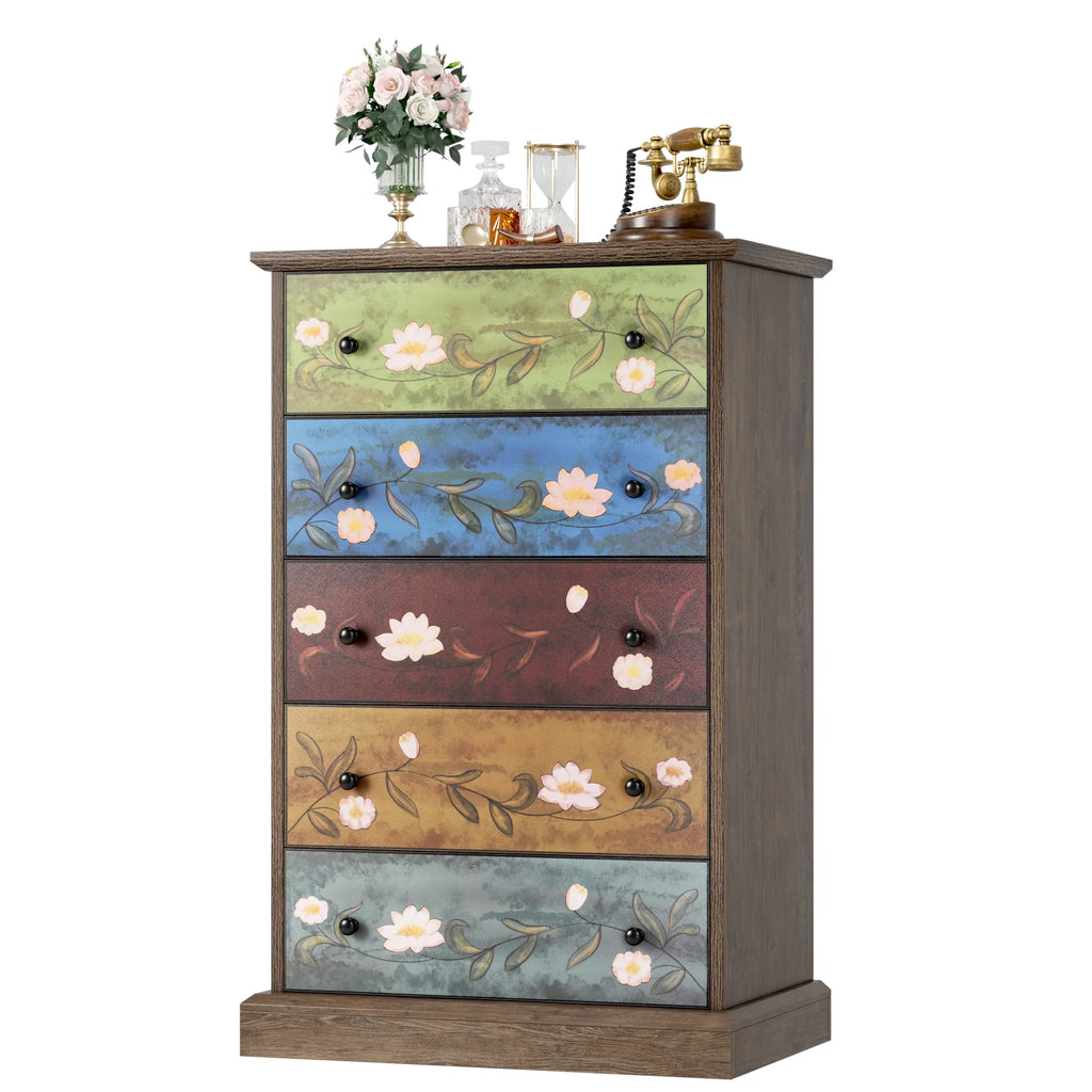5 Drawer Wood Dresser I74930