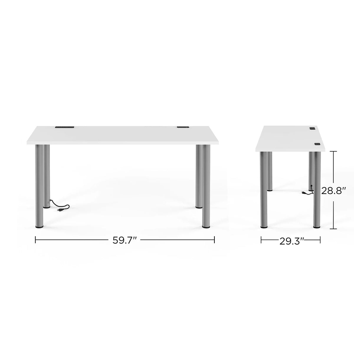 60" Powered Writing Desk White X199