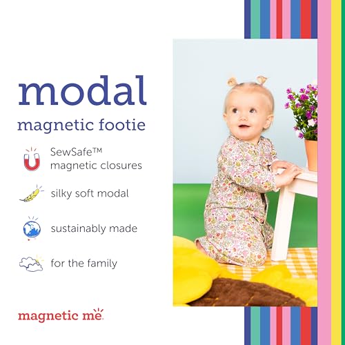 Soft Modal Baby Footie Pajamas with Magnetic Fastener B308