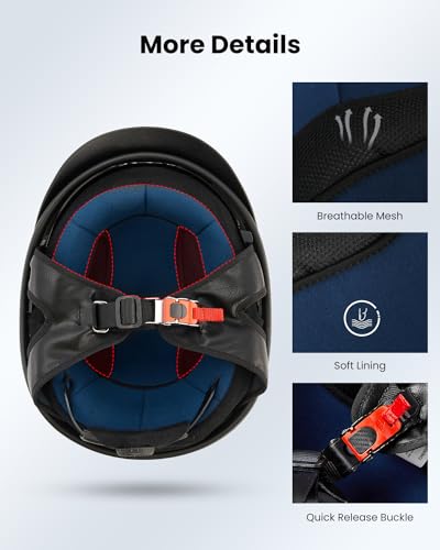 Half Helmet Motorcycle Open Face Sun Visor DOT Approved J2033