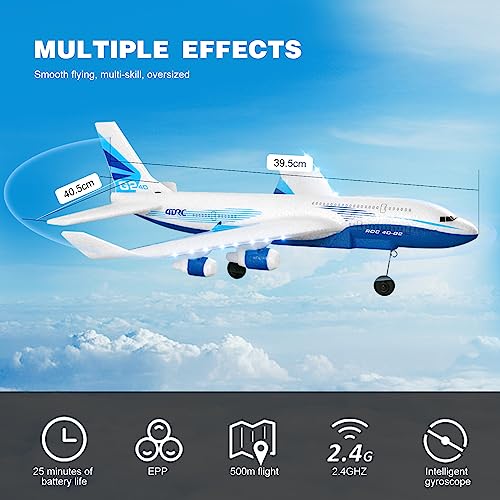 Remote Control Airplane with LED Light, 2 Battery M9876