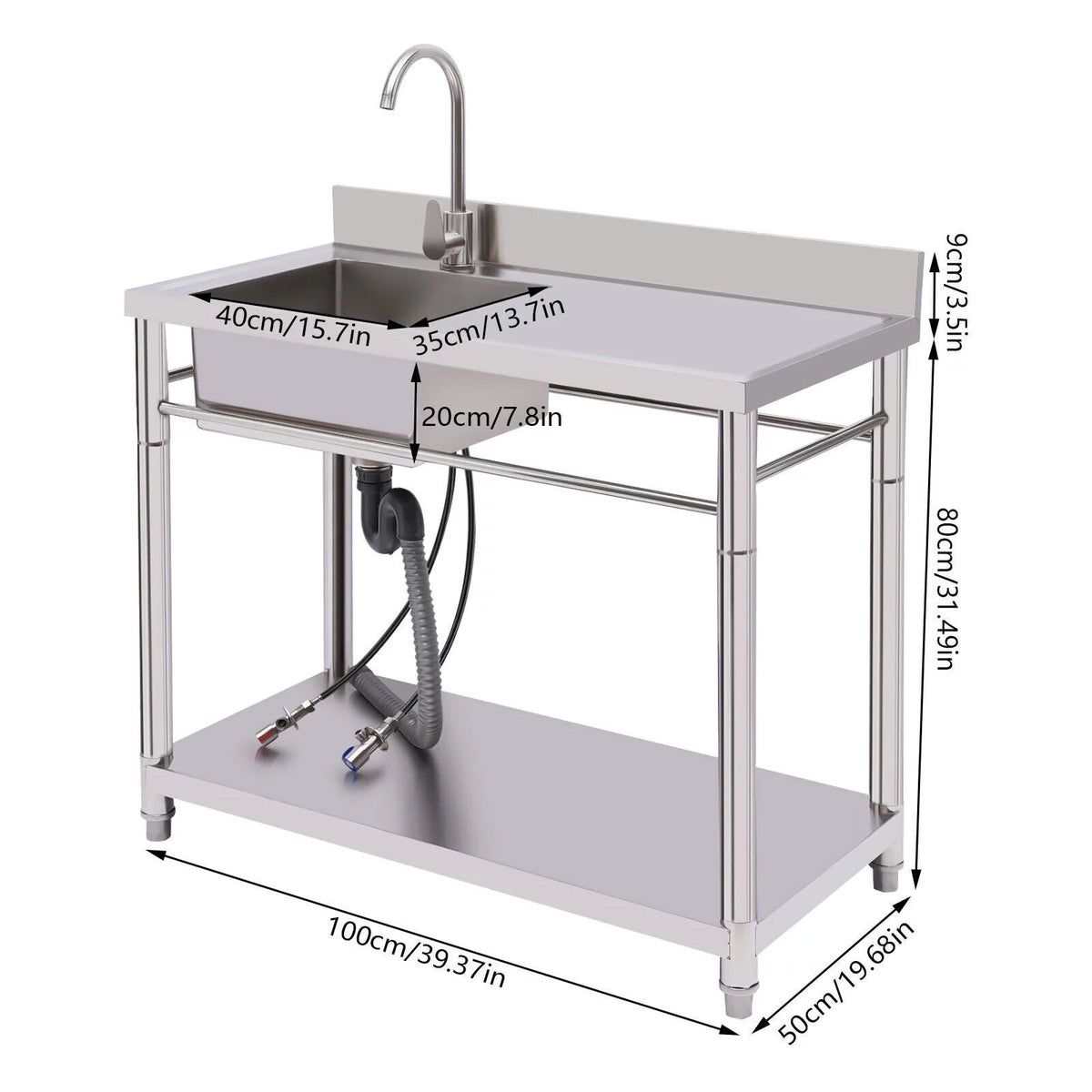Stainless Steel 1 Compartment Utility Sink D793