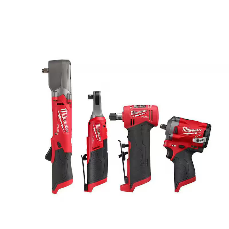 12V Cordless 3/8 in. Impact Wrench, Right Angle Impact Wrench, High Speed Ratchet & Die Grinder D707
