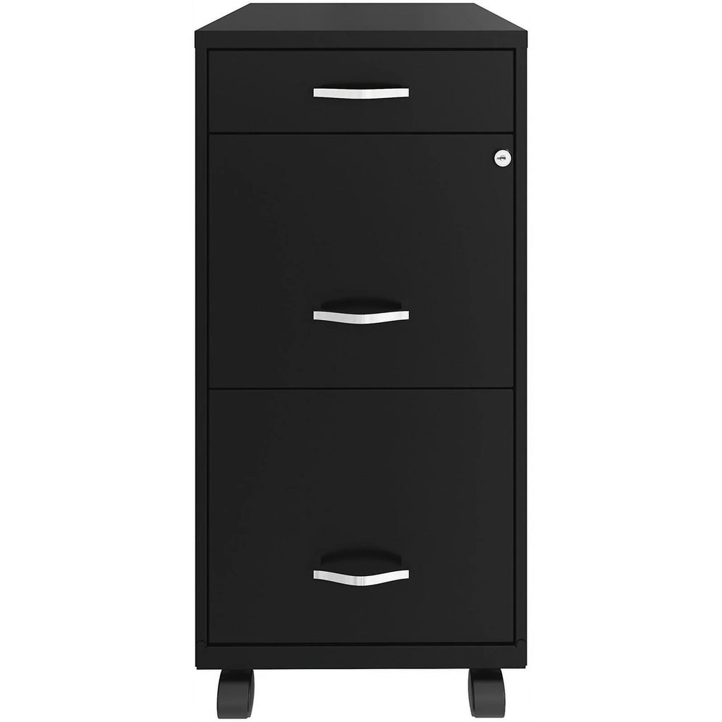 18" Deep 3 Drawer Black Metal File Cabinet T988