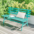 Blue Weatherproof Aluminum Outdoor Bench V577