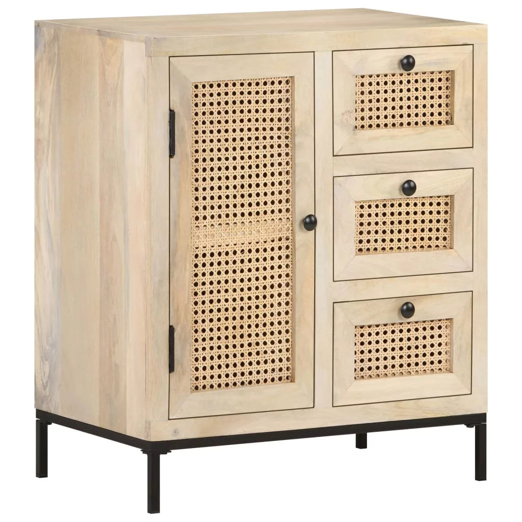 Solid Mango Wood and Natural Cane Sideboard U42820