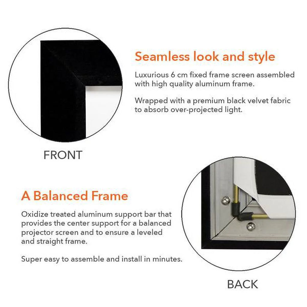 150-Inch 16:9 Fixed Frame Projector Screen F813360