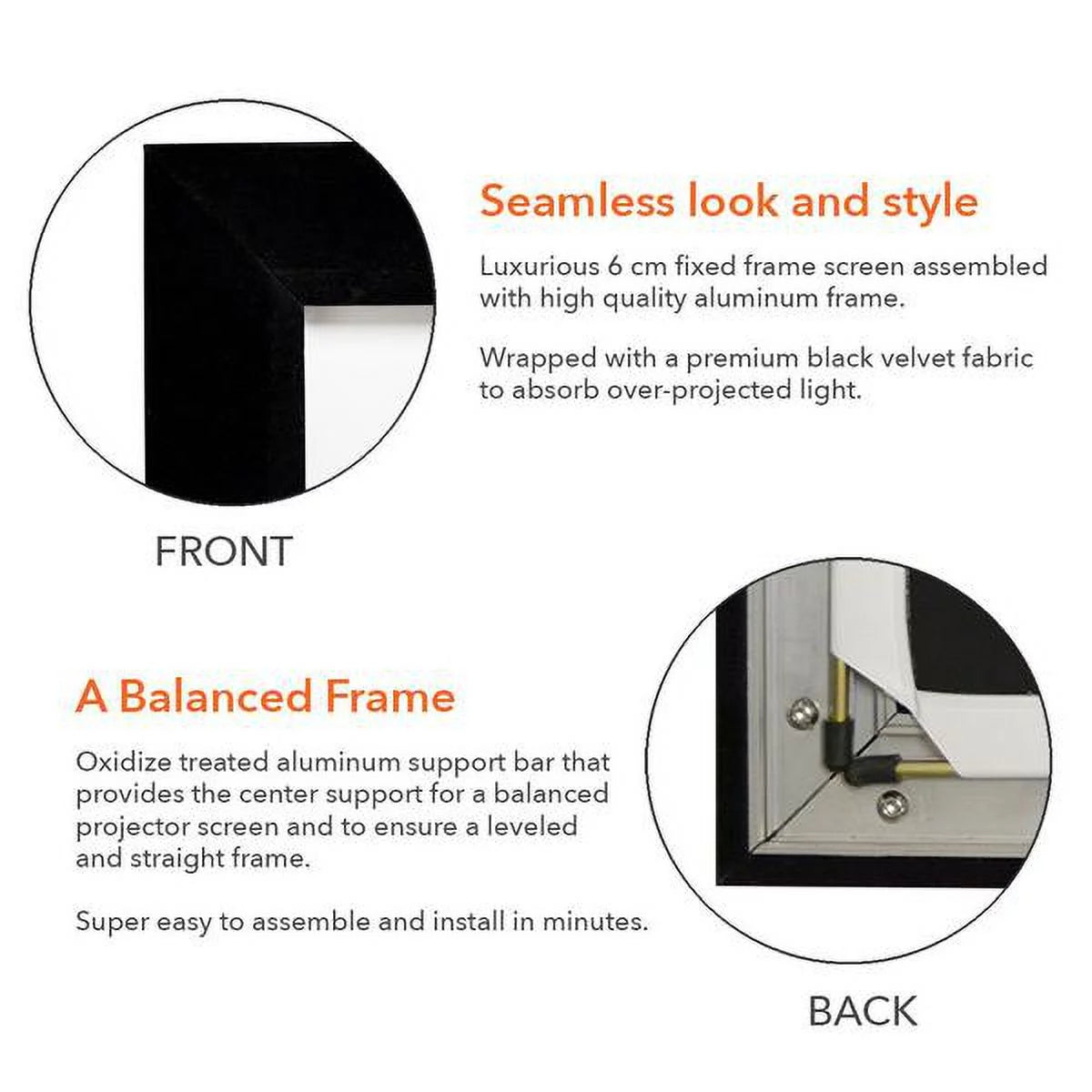 150-Inch 16:9 Fixed Frame Projector Screen F813360