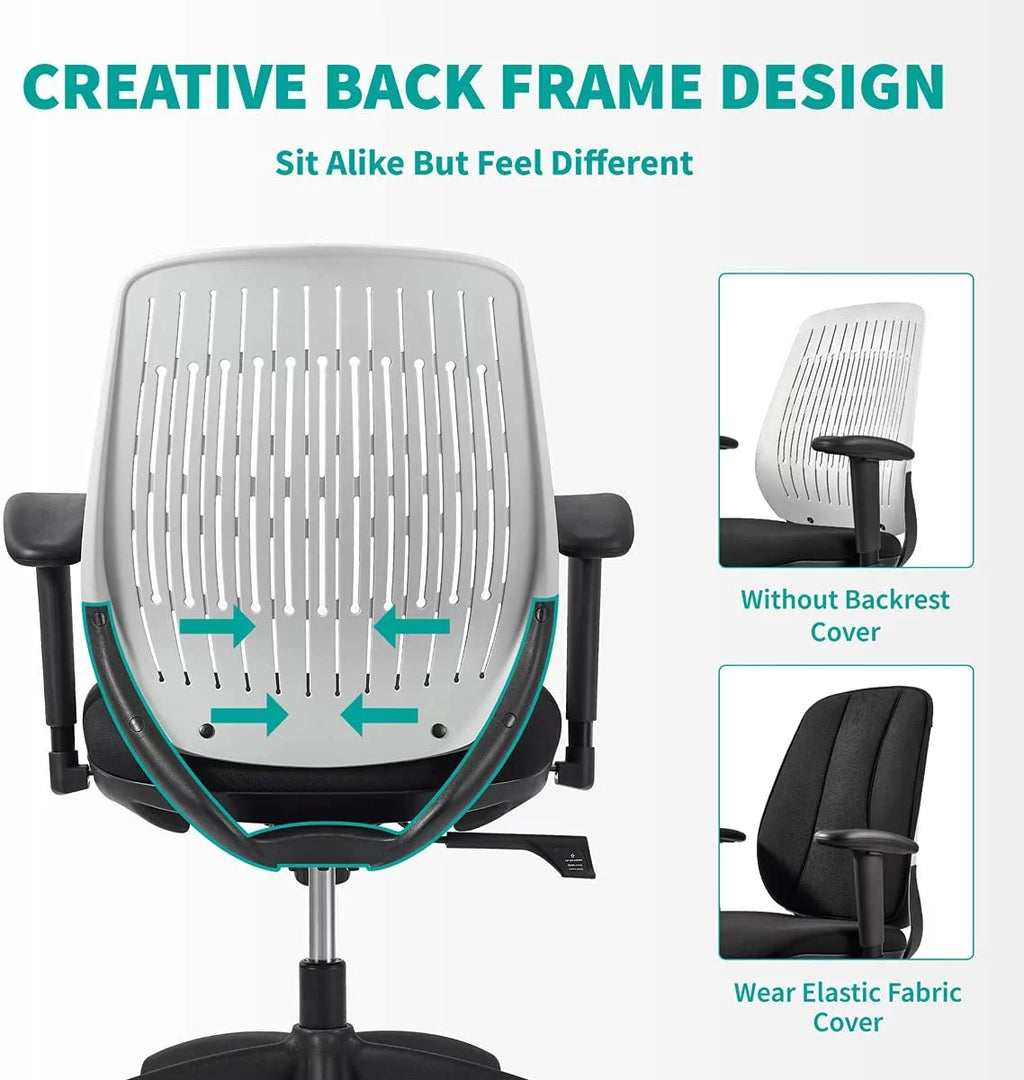 Gray Ergonomic Office Chair with 2D Armrest D809