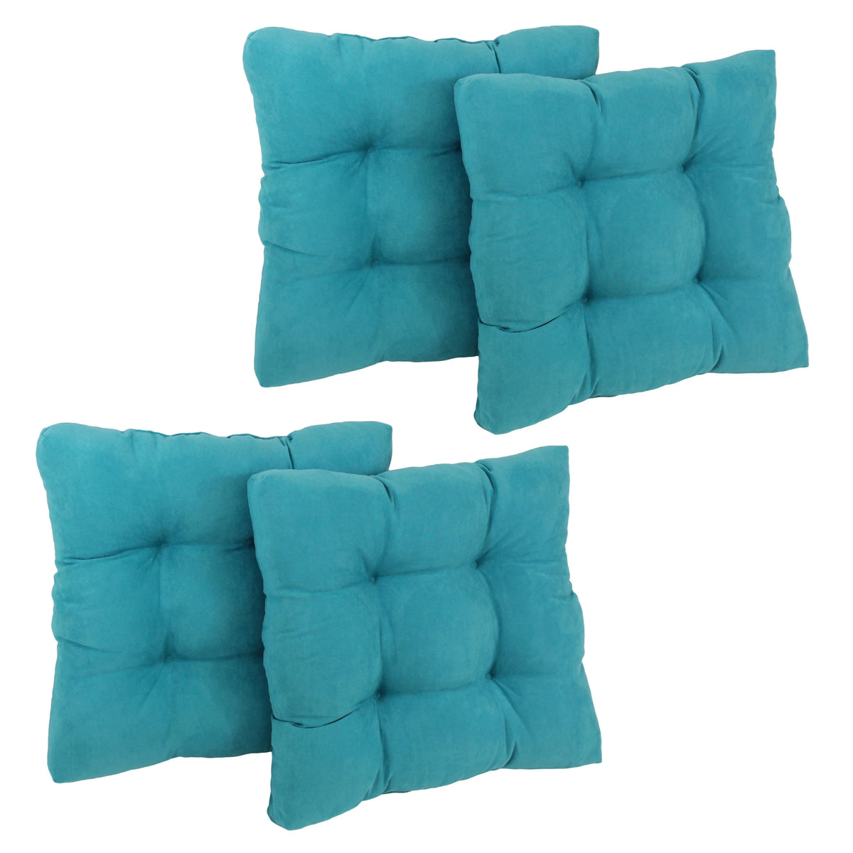 Sage Green Microsuede Tufted Dining Chair Cushions, Set of 2 L2359