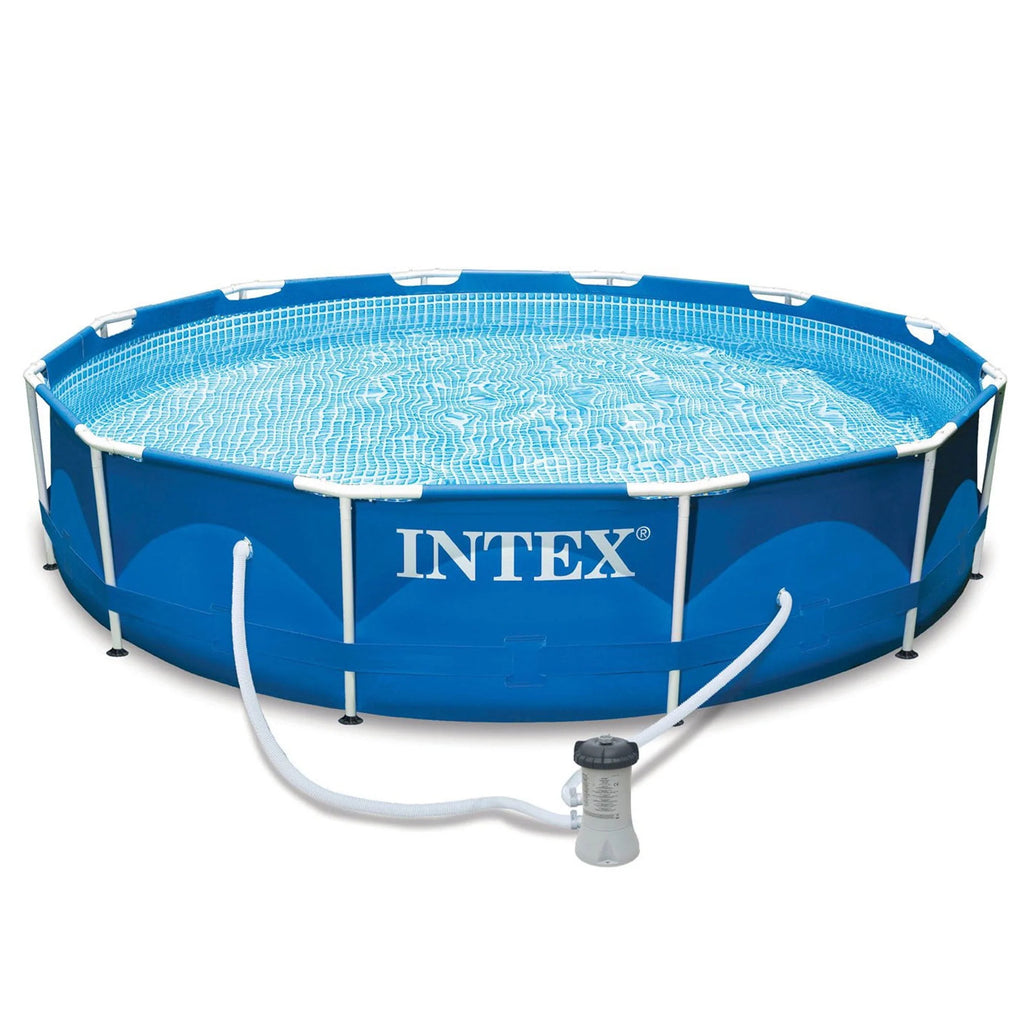 12' x 30 Round Metal Frame Swimming Pool with Filter Pump I4993